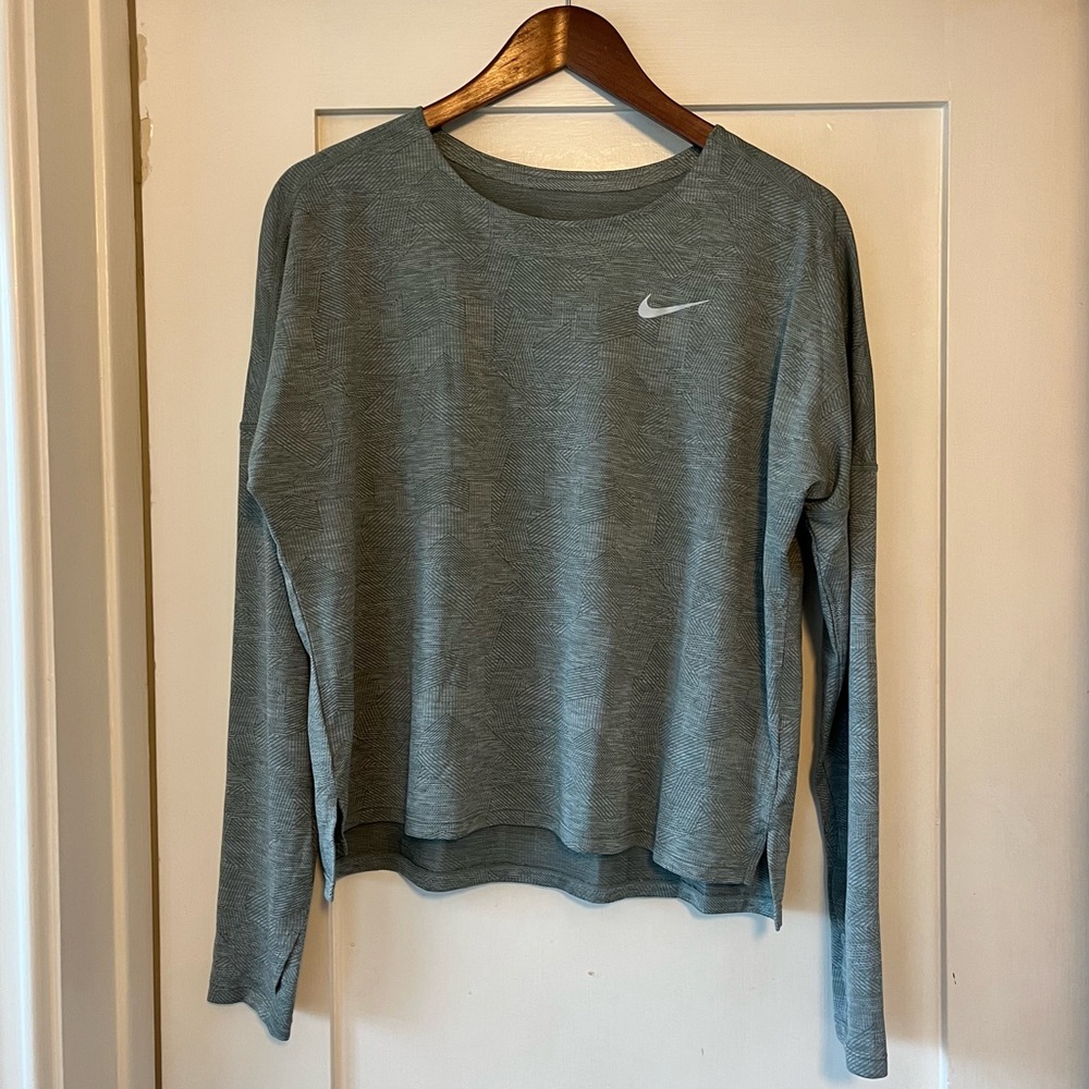 Nike olive green long sleeve workout shirt